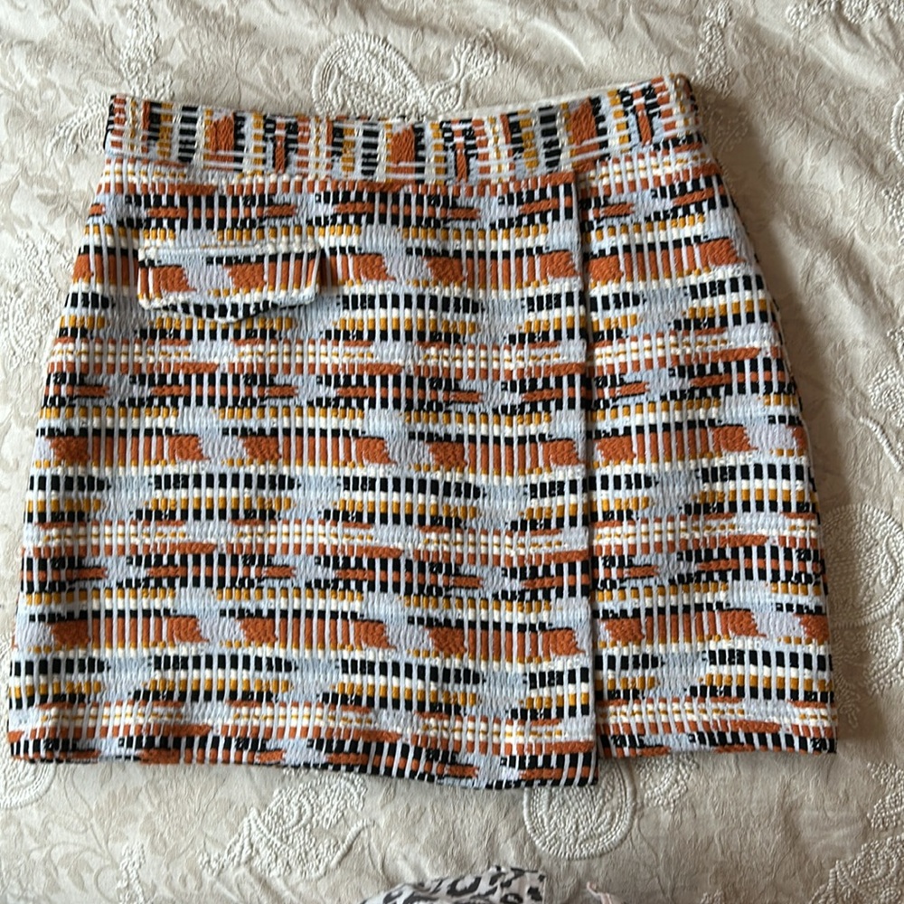 Earth tones tweed Skater Mini Skirt